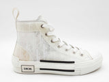 Christian Dior B23 High Top White & Transparent Oblique Sneakers Size 7.5 Fw0526lrzdu