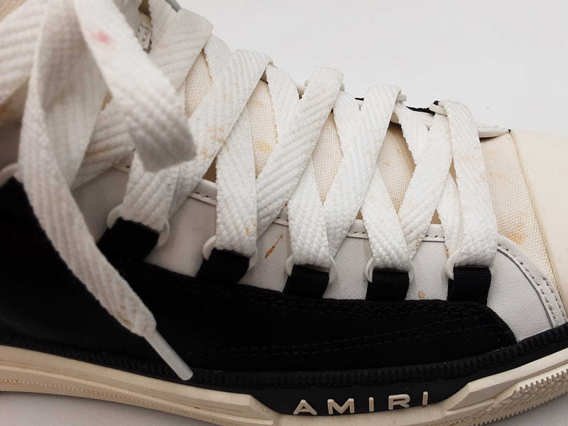 Amiri M.a. Court High Top Sneakers In Black & White Canvas Size 13