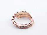 Bvlgari 18k Rose Gold 5.8g Pave 0.8ctw Diamond Serpenti Viper Ring 7 Lh0724prxzde