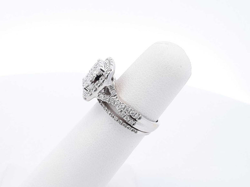 1.98 Cttw Diamond & 14k White Gold Bridal Set 6 Grams Size 5 Fw0125lzxdu