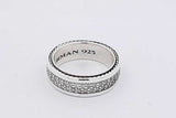 David Yurman Diamond Streamline Two Row 925 Band Ring 9g Size 8.5 Eb0326rxzsa