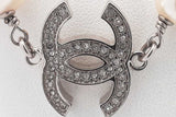Chanel Faux Pearl Cc Logo Crystal Embellished Long Necklace 42 Inch Eb0526ixzsa
