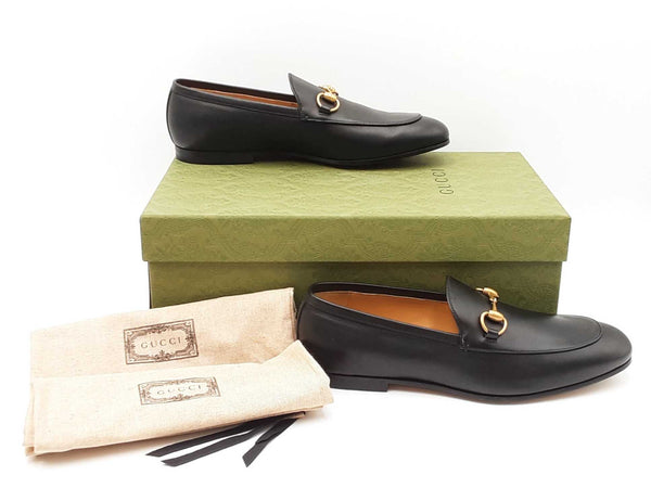 Gucci Jordaan Horsebit Black Leather Loafers Us Size 6.5 Fw0525lrzdu