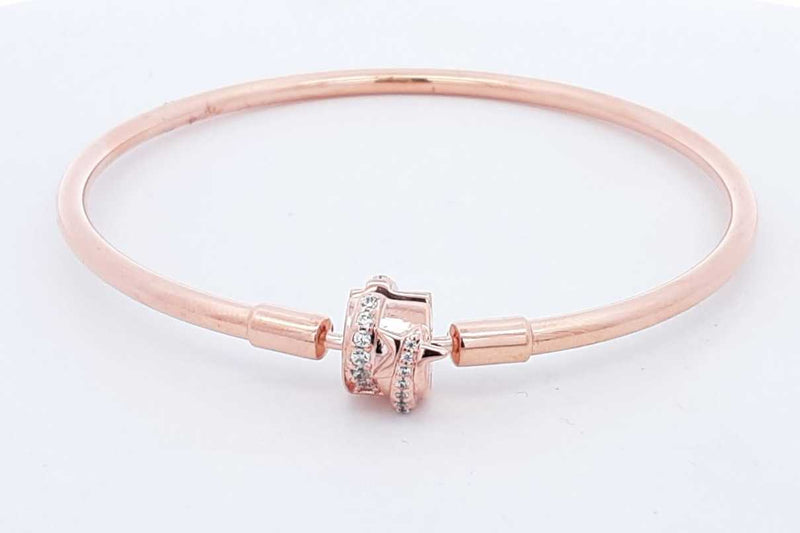 Pandora Rose Gold Plated Shooting Star Bangle Bracelet 8.1 Grams Eb0924wxsa