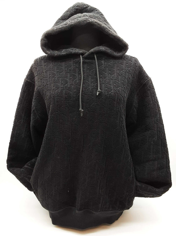 Christian Dior Black Oblique Jacquard Hooded Sweater Size Sm Do0425pxzde
