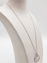 1.00 Cttw Lab Grown Diamonds 0.925 Silver 4.3g Circle Pendant Chain 20 In