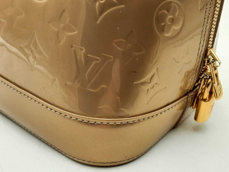 Louis Vuitton Alma Gm Vernis Beige Handbag Aa0525pzxsa