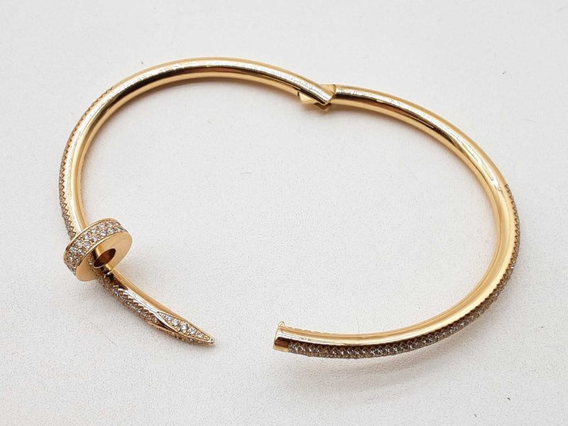 18k Yg 33.6g Diamonds Bangle Bracelet Do0924lrxzxmia