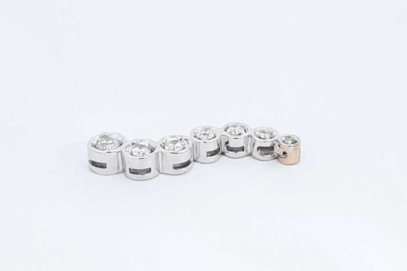 Approx. 0.52ctw Diamond Journey Pendant In 14k White Gold 3.5 Grams Eb1124wxzdu