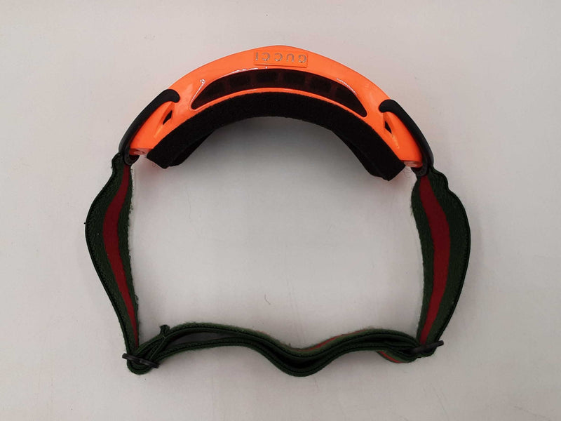 Gucci Web Fluorescent Orange Ski Goggles With Red Spectra Lens Fw0625llrdu