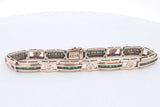 Diamond & Green Gemstone Bracelet In 14k Yellow Gold 15.1 Grams 7 In Eb1124porsa