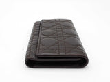 Christian Dior Wallet In Dark Brown Cannage-quilted Lambskin Leather Fw0626ozxdu