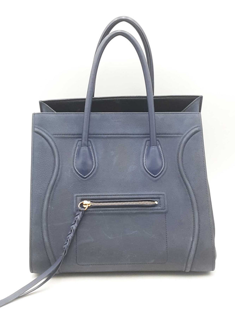 Celine Phantom Navy Blue Leather Luggage Tote Bag Eb0824pxzsa