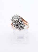 0.64 Ctw Diamond & 14k Yellow Gold Waterfall Ring 4.7 Gram Size 4.25 Fw0725wzxdu