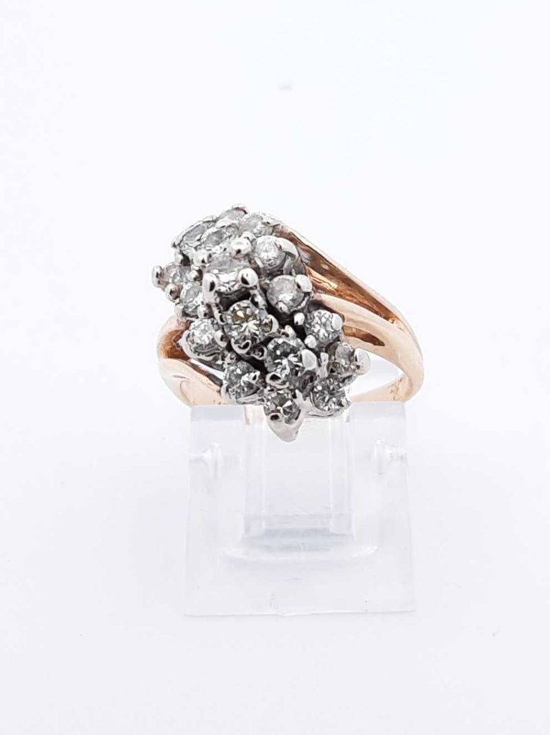 0.64 Ctw Diamond & 14k Yellow Gold Waterfall Ring 4.7 Gram Size 4.25 Fw0725wzxdu