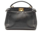 Fendi Peek-a-boo Black Leather Top Handle Bag Eb0426cxzde