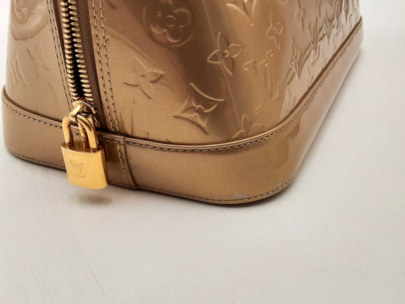 Louis Vuitton Alma Gm Vernis Beige Handbag Aa0525pzxsa