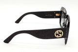 Gucci Gg0102s Black Glitter Square Sunglasses Eb0526lrxde