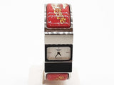Hermes 19 Loquet Apollo Painted Red Enamel Steel Bangle Quartz Watch Do1125lrxde