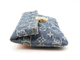 Louis Vuitton Pochette Plat Clutch In Monogram Blue Denim Fw0526crzdu