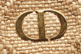 Christian Dior Cannage Raffia Caro Pouch With Chain Eb0326ixzsa