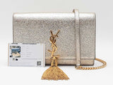 Yves Saint Laurent Kate Small Tassel Bag In Gold Metallic Leather Fw1225rxzdu