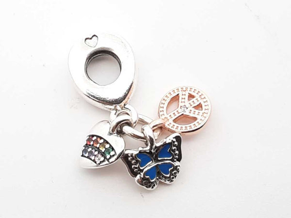Pandora .925 Silver 2.9g Peace Dangle Charm 1025lxde