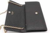 Salvatore Ferragamo Gancini Black Leather City Chain Wallet Eb1026orxsa