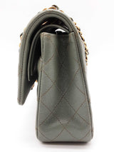 Chanel Classic Double Flap Green Quilted Caviar Leather Bag Do0625crxzde