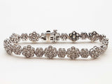 5.35 Cttw Diamonds 14k White Gold 13.5g Flower Tennis Bracelet 6 In Do0525lxzxde