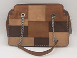 Michael Kors Astor Patchwork Suede Satchel Brown Aa0626rzsa