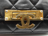 Chanel Golden Class Matelasse Black Quilted Leather Wallet On Chain Do0526erxde