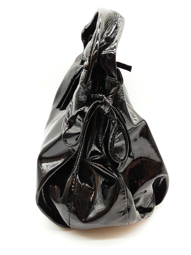 Gucci 211844 Hysteria Black Patent Leather Hobo Bag Do1224oxzde