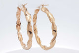 10k Yellow Gold Twist Hoop Earrings 4.1 Grams Eb0526lpxsa