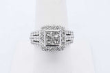 3.24cttw Diamond Ring In 14k White Gold 8.4 Grams Size 8 Eb0226oxxzde