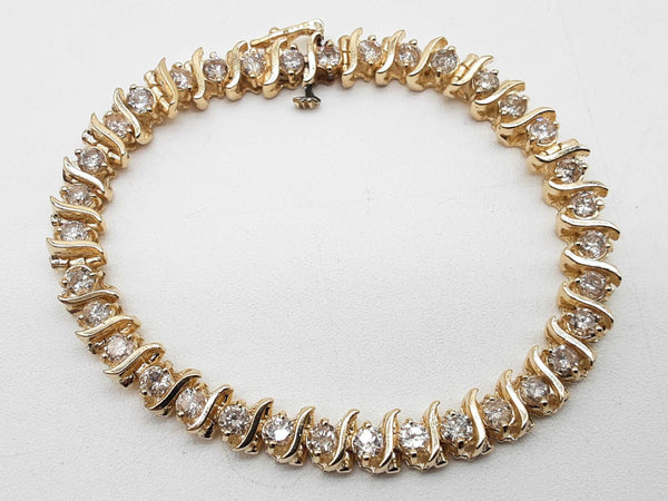 3.5 Cttw Diamonds 14k Yellow Gold 18.7g Tennis Bracelet 6.5 In Do0725llwxde