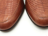 Salvatore Ferragamo Lizard Brown Leather Loafers Size 10 Eb0926rxsa
