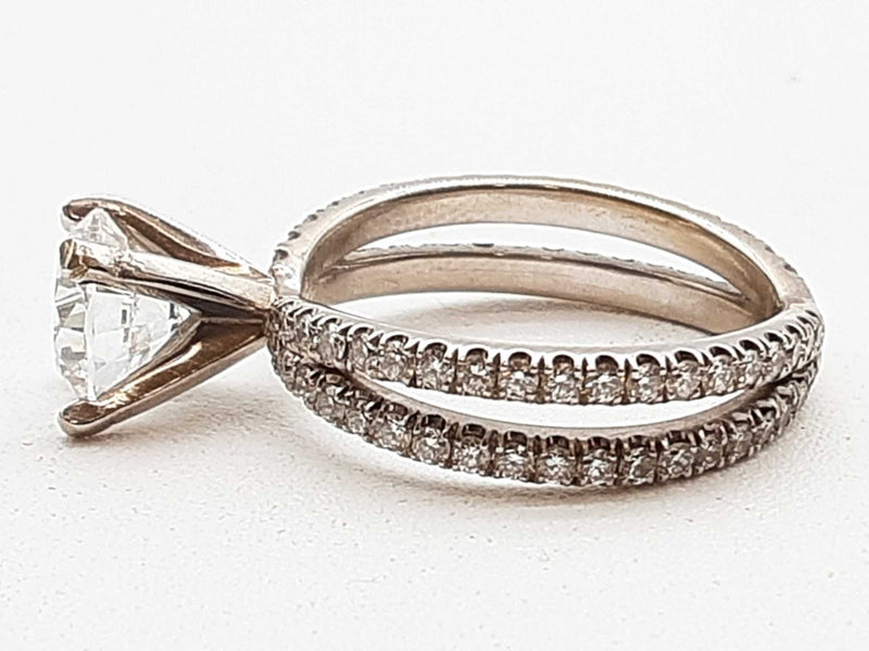 3.00 Cttw Diamond 14k White Gold 3.46g Solitaire Ring Size 6 Dolrxzxmia