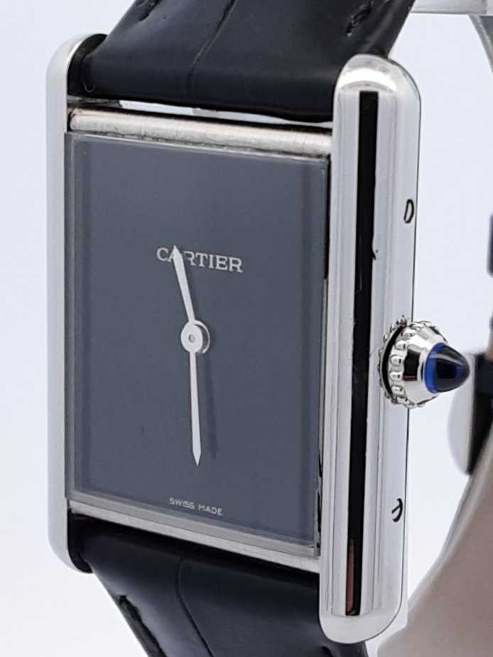 Cartier Tank Must Stainless Steel & Leather 25.5mm Quartz Watch Fw0625lrxzdu