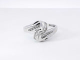 0.26 Cttw Diamond & 14k White Gold Swirl Ring 4 Grams Size 11 Fw0925lczdu9