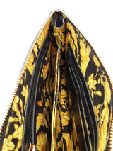 Versace La Medusa Black Leather Wristlet Clutch Eb0826cxzde