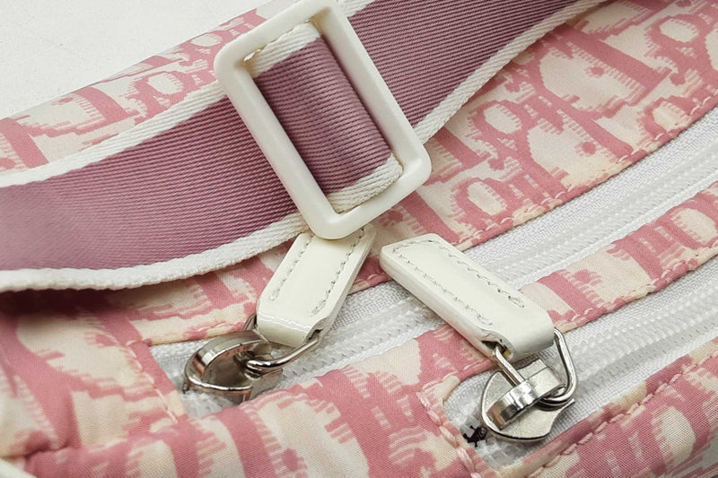 Christian Dior Trotter Diorissimo Oblique Pink & White Waist Bag Eb1125lrxdu