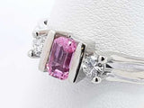 Pink Gemstone & Diamond Ring In 14k White Gold 5 Grams Size 9.5 Eb0924pxzsa