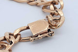 14k Yellow Gold Hollow Figaro Chain Bracelet 10.7 Grams 8 Inch Eb1224prxdu