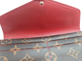 Louis Vuitton Sarah Retiro Brown Monogram Cherry Red Leather Wallet Do0926wxzde