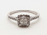 0.38 Cttw Natural Diamonds 14k White Gold 2.6g Ring Size 7.5 Do0726lexde