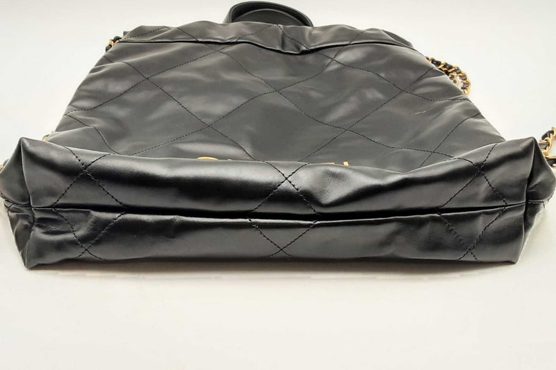 Chanel 22 Black Quilted Leather Backpack Eb0225olxzsa