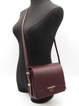 Burberry Small Grace Crossbody Bag In Oxblood Brown Leather Fw0326orzdu