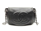 Chanel Timeless Half Moon Black Caviar Leather Accordion Flap Bag Fw1224lxrxdu