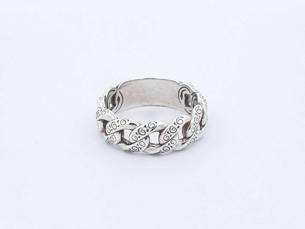 Konstantino Sterling Silver Carved Curb Link Ring 9.1 Grams Size 12 Fw0425pxdu